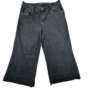 Bloomchic Denim Black‎ Cropped Wide Flared Leg Plus Size 20 Jeans